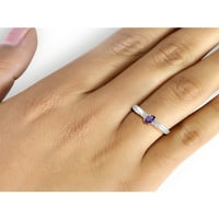 JewelersClub Amethyst Ring Birthstone Jewelry - 0. Karát -ametiszt 0. Ezüst gyűrűs ékszerek fehér gyémánt akcentussal