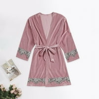 intimates női hálóing arany bársony pizsama Csipke köntös fehérnemű Hálóruha nadrág Rózsaszín + L