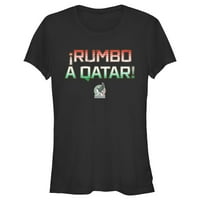 Junior mexikói labdarúgó-szövetség labdarúgó-válogatott Rumbo a katari zászló grafikus póló fekete Nagy