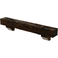 Ekena Millwork 4 H 4 D 48 W Pecky Cypress Fau Wood kandalló kandalló készlet w Ashford Corbels, prémium öreg