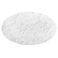 Modway Lippa 78 ovális mesterséges márvány étkezőasztal fekete fehérben