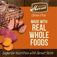 Merrick Real Texas marhahús & édes burgonya száraz kutyaeledel, gabona mentes, lb táska