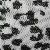 Női leopárd nyomtatási pulóver
