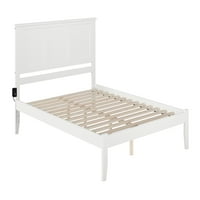 Madison King szilárd fa platform ágy panel fejtámlával fehéren