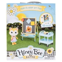 Honey Bee Acres Paint & Color Art Fun, teljes készlet miniatűr baba figurával,, korosztály és fel