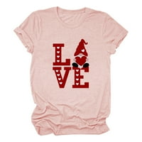 Zodggu kedvezmény csomózott pólók Női legénység nyak ajándékok nőknek Valentin-nap Szerelem Szív nyomtatás aranyos