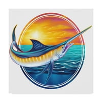 Védjegy képzőművészet 'Marlin illusztráció' vászon művészet által Flyland Designs