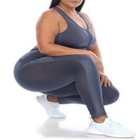 Fehér Mark női Molett méretű Mesh Insert Racer vissza sport melltartó & Matching Magas derék Leggings