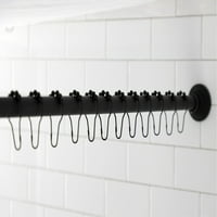 Kingston Brass SRK Edenscape 60 -72 rozsdamentes acél állítható feszültség zuhany függönyrúd gyűrűkkel, matt fekete