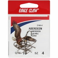 Eagle Claw 214AH-könnyű huzal Panfish Aberdeen horgok csomag