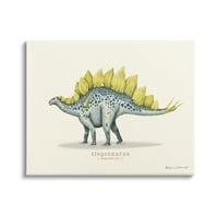 Stupell Oktatási Stegosaurus Dinoszaurusz Állatok & Rovarok Festmény Galéria Csomagolva Vászon Nyomtatás Wall Art