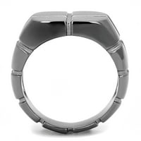 Luxe ékszerek tervez Ionozott világos fekete rozsdamentes acél férfi gyűrű méretű