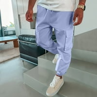 amidoa Cargo nadrág férfiaknak húzózsinór Rugalmas derék Több zseb szerszámos nadrág kültéri divat Sport Sweatpants