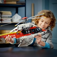 Technic Airbus H mentőhelikopter 42145, oktatási modell épület szett gyerekeknek, forgó rotorokkal és motoros funkciókkal,