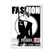 Designart 'Style Passion Life Fashion Woman II' Vintage keretes művészeti nyomtatás