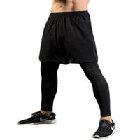 Colisha férfi kompressziós nadrág harisnya hűvös száraz Leggings Sportos Tornaterem Elasztikus derék Sport nadrág Fekete