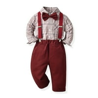 Baba ruhák kisgyermek baba fiúk úriember Csokornyakkendő szilárd póló felsők + harisnyanadrág ruhák CHMORA