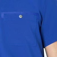 Urbane Performance One-Pocket Tuckable Scrub Top férfiaknak: Modern szabott Fit, V-nyakú orvosi Scrub Top 9154