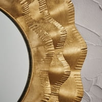 Noble House Aron modern parasztház stílusú fém tükör bajba jutott festékkel, arany