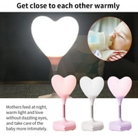 Éjszakai fény USB szív alakú asztali fény Állítható dekoráció LED éjszakai lámpa, megható, rózsaszín fehér