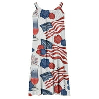 Július 4. női fürdőruha borító ups ruha nyári hinta hazafias Csillagok csíkos Sundress amerikai zászló Tank ruha S,