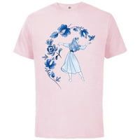 Disney Csipkerózsika hercegnő Aurora kék virágok póló-Rövid ujjú pamut póló felnőtteknek-testreszabott-puha rózsaszín