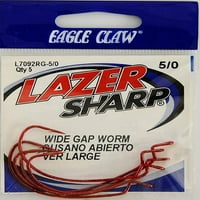 Lazer Sharp L7092RGH-féreg Extra széles rés horog, piros, Méret 5 0, csomag