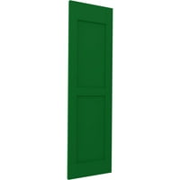 Ekena Millwork 15 W 50 H Americraft Két egyenlő sík panel külső valódi fa redőnyök, viridian zöld
