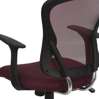 Flash bútorok Közép-hátsó bordó Mesh forgatható feladat irodai szék króm alap és karok