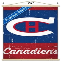 Montreal Canadiens-Retro Logo fali poszter fa mágneses kerettel, 22.375 34