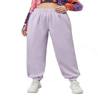 Női lila lila sima null Plus Size Sweatpants