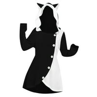 Kapucnis Női pulóver grafikus Plusz méretű Női Unise Hosszú ujjú Cosplay Fau Fau betét cipzáras kapucnis pulóver Fekete