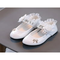 Lacyhop lány teljesítménye aranyos Mary Jane puha virágos dekoráció lakások Lélegző lapos ruha cipő fehér 11.5 C