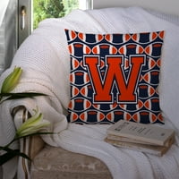 W betű labdarúgó Narancssárga, Kék-fehér szövet dekoratív párna