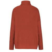 Voncos Női Garbó pulóverek-Alkalmi Hosszú ujjú garbó pulóver a Clearance női pulóverek felsők piros Méret M