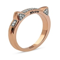 Imperial 10K rózsa arany 1 10 ct tdw gyémánt akcentus macska fülek Meow női gyűrű