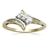 Carat T.W. Gyémánt 10KT sárga arany divatgyűrű