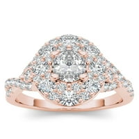 Imperial 1 2Ct TDW Diamond 14K rózsa arany ovális gyémánt halo eljegyzési gyűrű