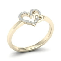 1 10 ct tdw gyémánt 10k sárga arany nyitott szív divat gyűrű