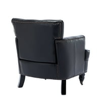 JS Modern stílusú akcentus szék nappali, PU bőr klub szék fekete