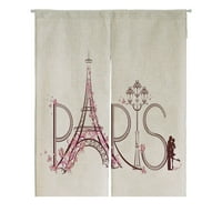 Eiffel torony Párizs betűkkel Japán Noren függöny ajtó ajtó ablak kezelés függöny Pamut vászon függöny mérete
