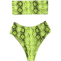 Clearance Divatos Női Nyomtatás Szexi Bikini Push-Up Pad Fürdőruha Fürdőruha Beachwear Szett