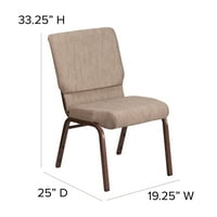 Flash bútorok HERCULES sorozat 18,5 W egymásra templom szék bézs Szövet-réz véna keret