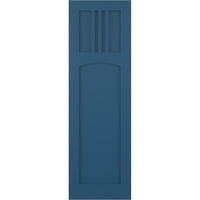 Ekena Millwork 18 W 78 H True Fit PVC San Miguel misszió stílusú rögzített redőnyök, Sojourn Blue