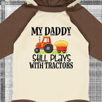 Inktastic mezőgazdasági apa játszik traktorok ajándék kisfiú vagy kislány hosszú ujjú body