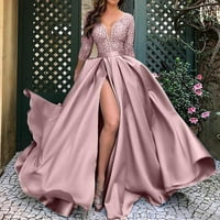Ruhák női divat nagy Swing szexi hosszú ruha záró fél estélyi ruha Rózsaszín L