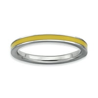 Ezüst Sárga Zománcozott Gyűrű