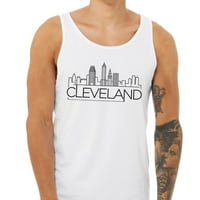 Skyline Cleveland Ohio Tartály Tetején Unise Nagy Fehér