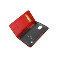 Reiko Wallet ID hitelkártya bőr flip tok a Samsung Galaxy S Active - piros
