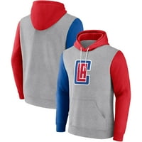 Férfi fanatikusok márkás Heathered szürke LA Clippers elragadta pulóver kapucnis